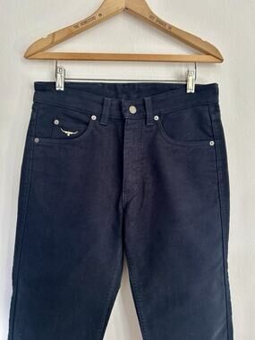 Men’s R.M. Williams Italian Moleskin Jeans Sueded Navy 15oz Size 30x33 NWT Blue